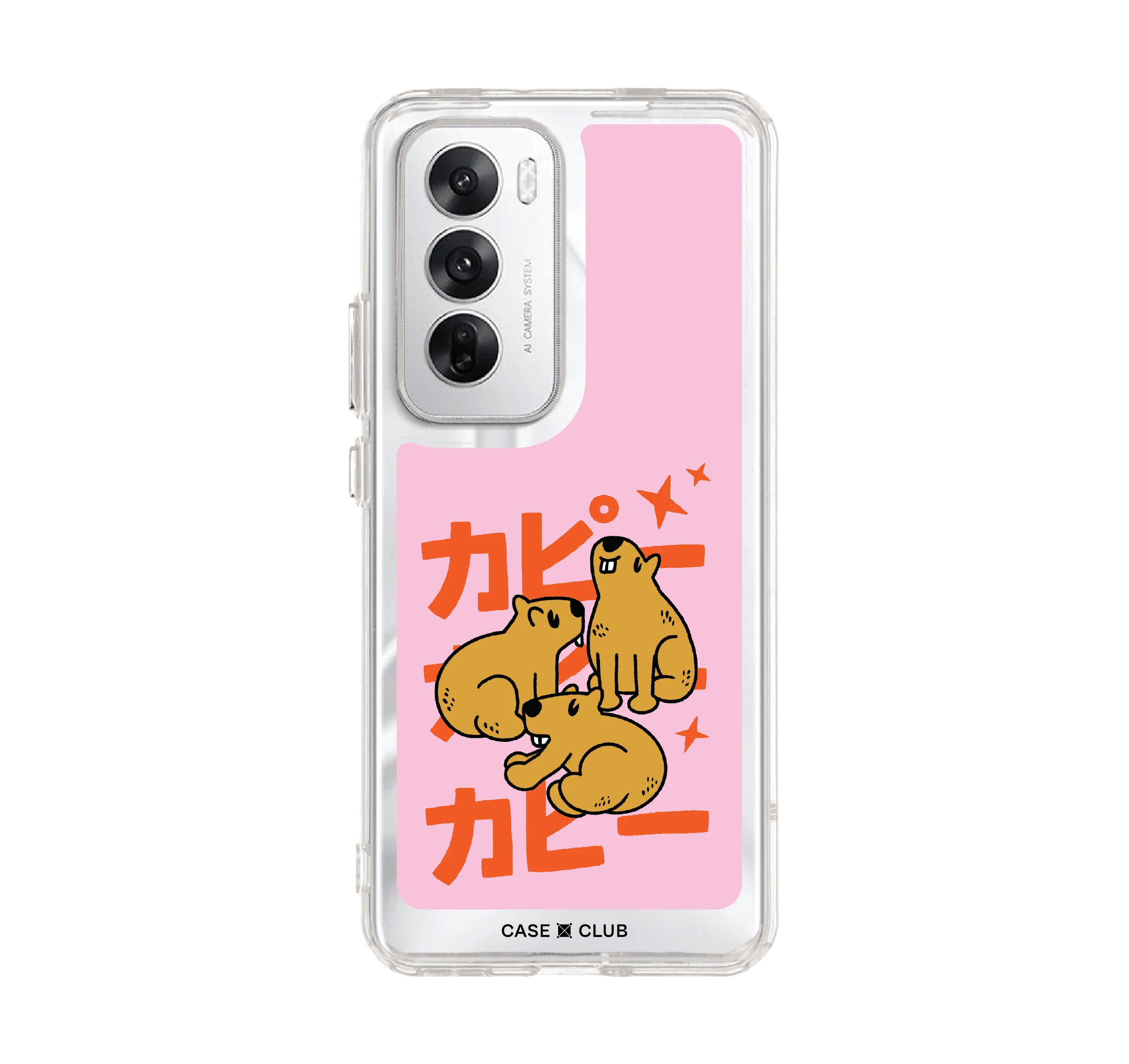 oppo reno 12 clear case capybara gang